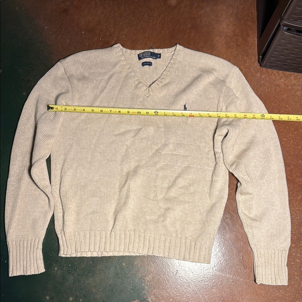 Ralph Lauren Men's Beige V-Neck Sweater